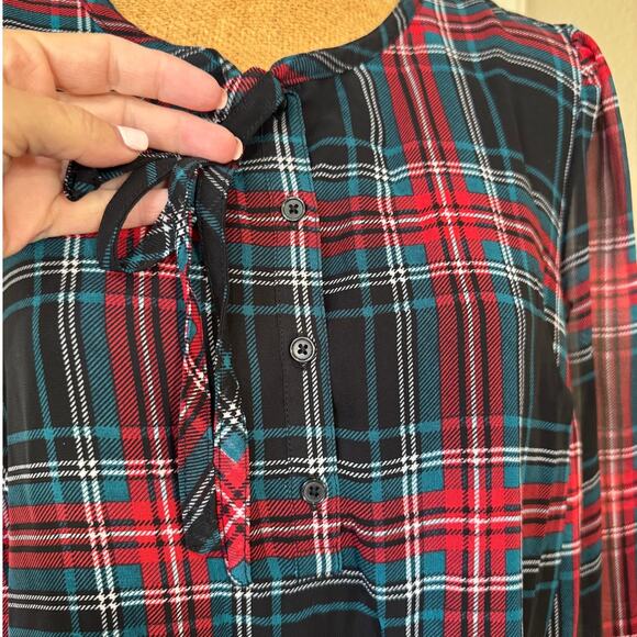 Draper James Rosanne Tartan Plaid Swing Shift Dress Sz Medium Lightweight EUC - Picture 9 of 15